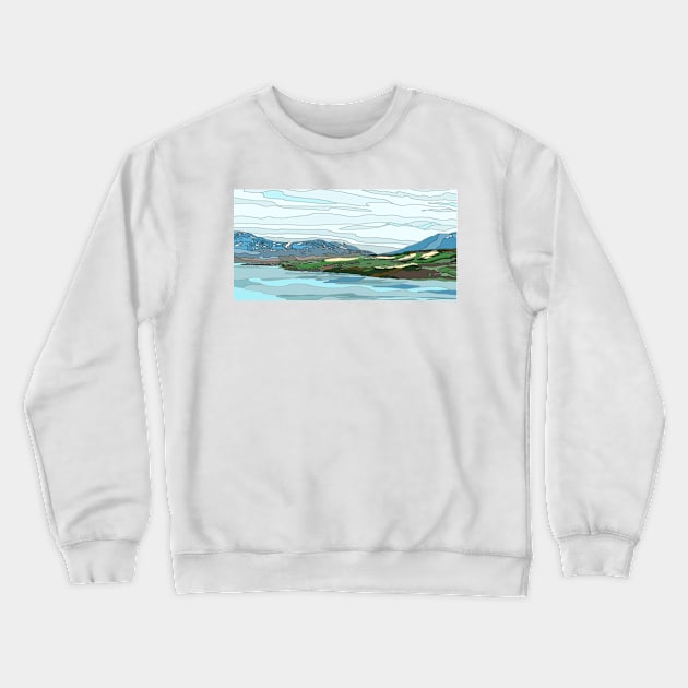 Shoreline view of Iceland Crewneck Sweatshirt by JennyCathcart